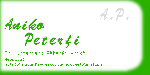 aniko peterfi business card